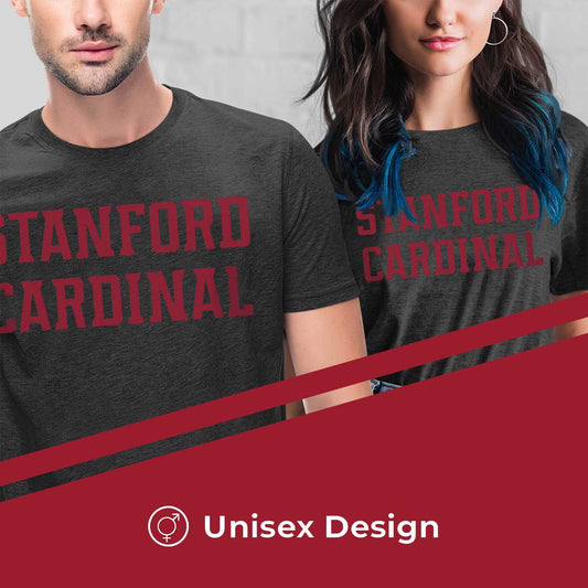 Stanford Cardinal Campus Colors NCAA Adult Cotton Blend Charcoal Tagless T-Shirt - Charcoal