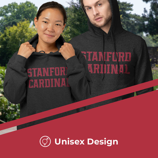Stanford Cardinal NCAA Adult Cotton Blend Charcoal Hooded Sweatshirt - Charcoal