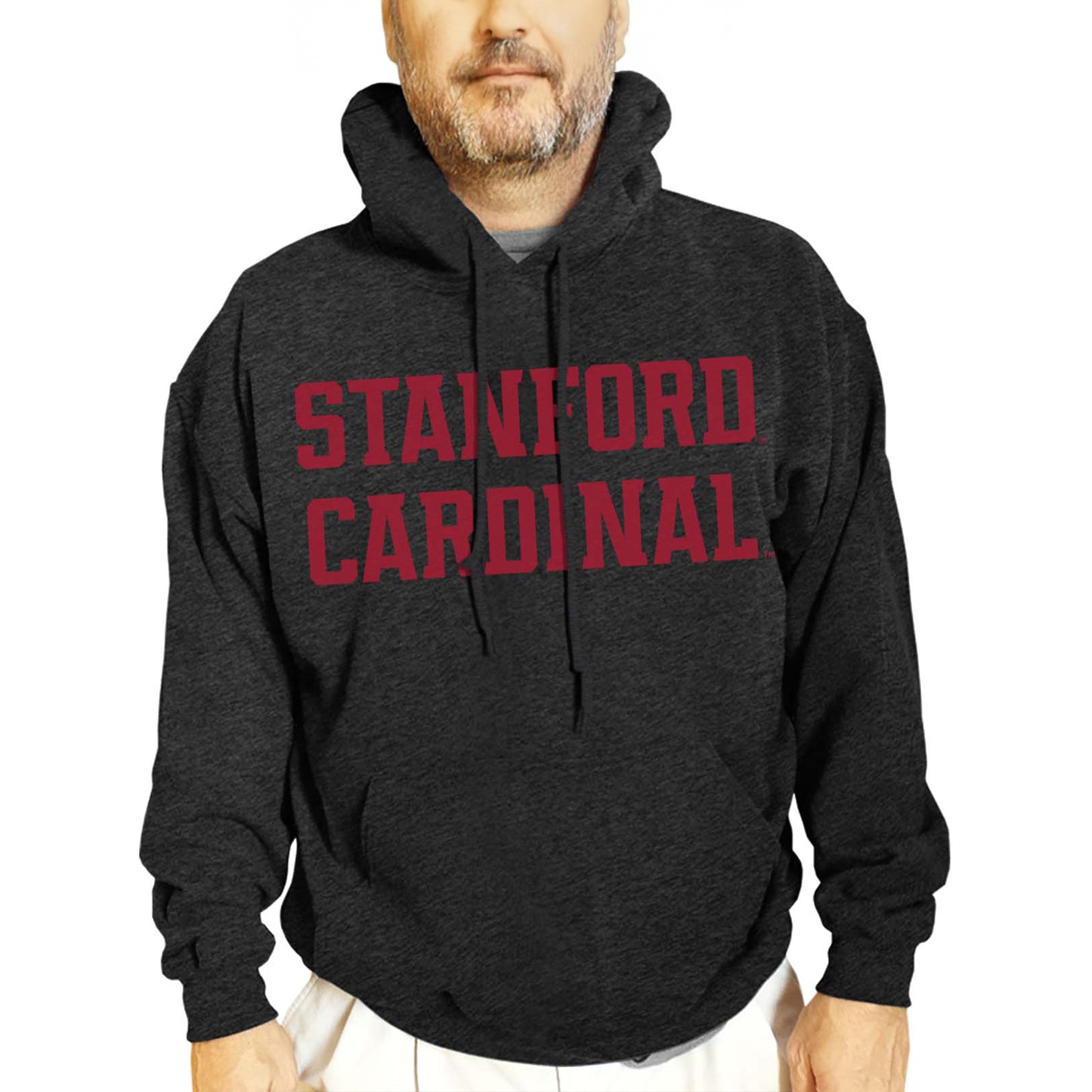 Stanford Cardinal NCAA Adult Cotton Blend Charcoal Hooded Sweatshirt - Charcoal