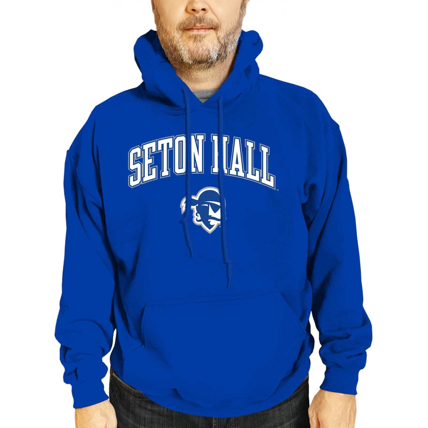 Seton Hall Pirates Adult Arch & Logo Soft Style Gameday Hooded Sweatshirt - Royal