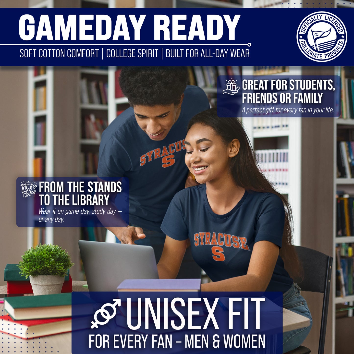 Syracuse Orange NCAA Adult Gameday Cotton T-Shirt - Navy
