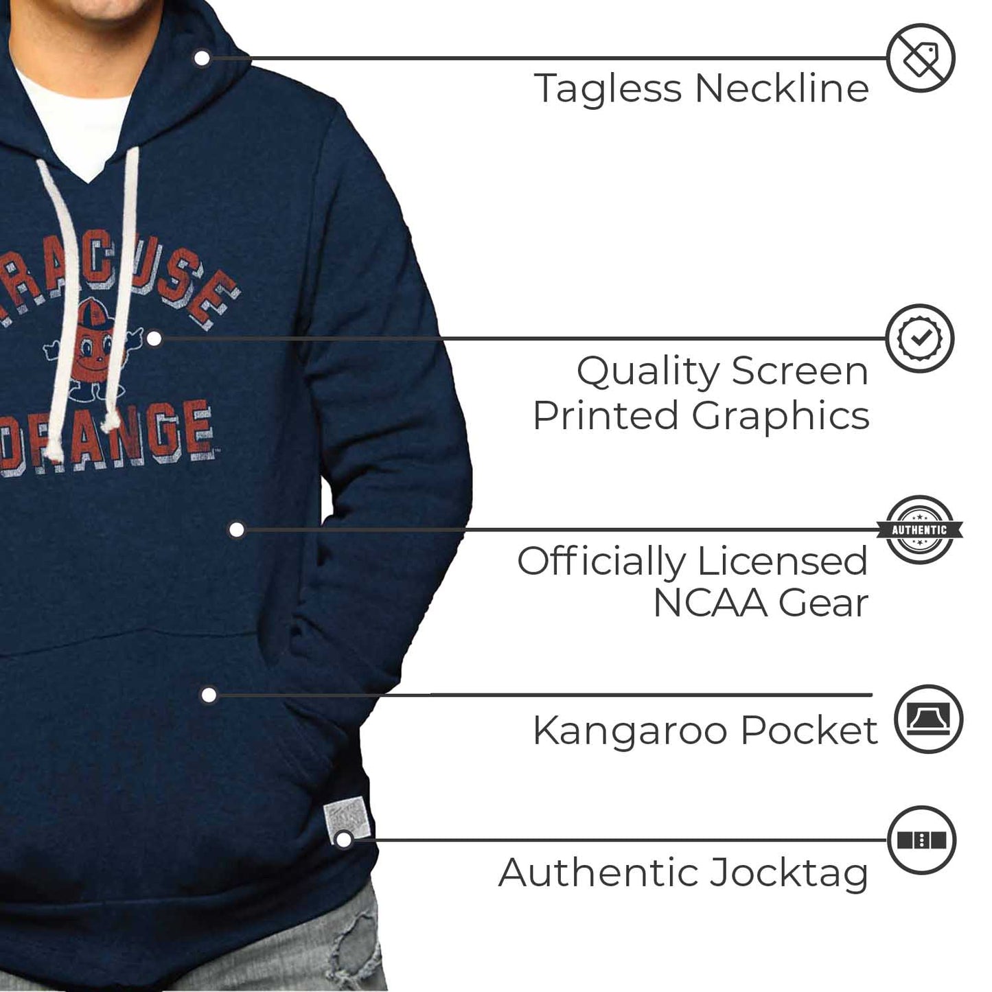 Syracuse Orange Adult University Hoodie - Navy