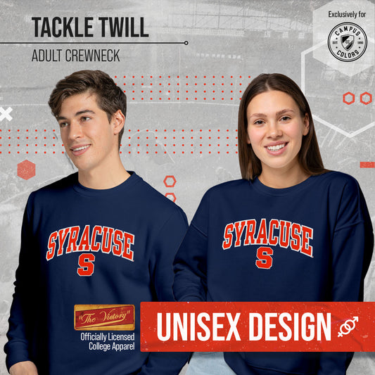 Syracuse Orange NCAA Adult Tackle Twill Crewneck Sweatshirt - Navy