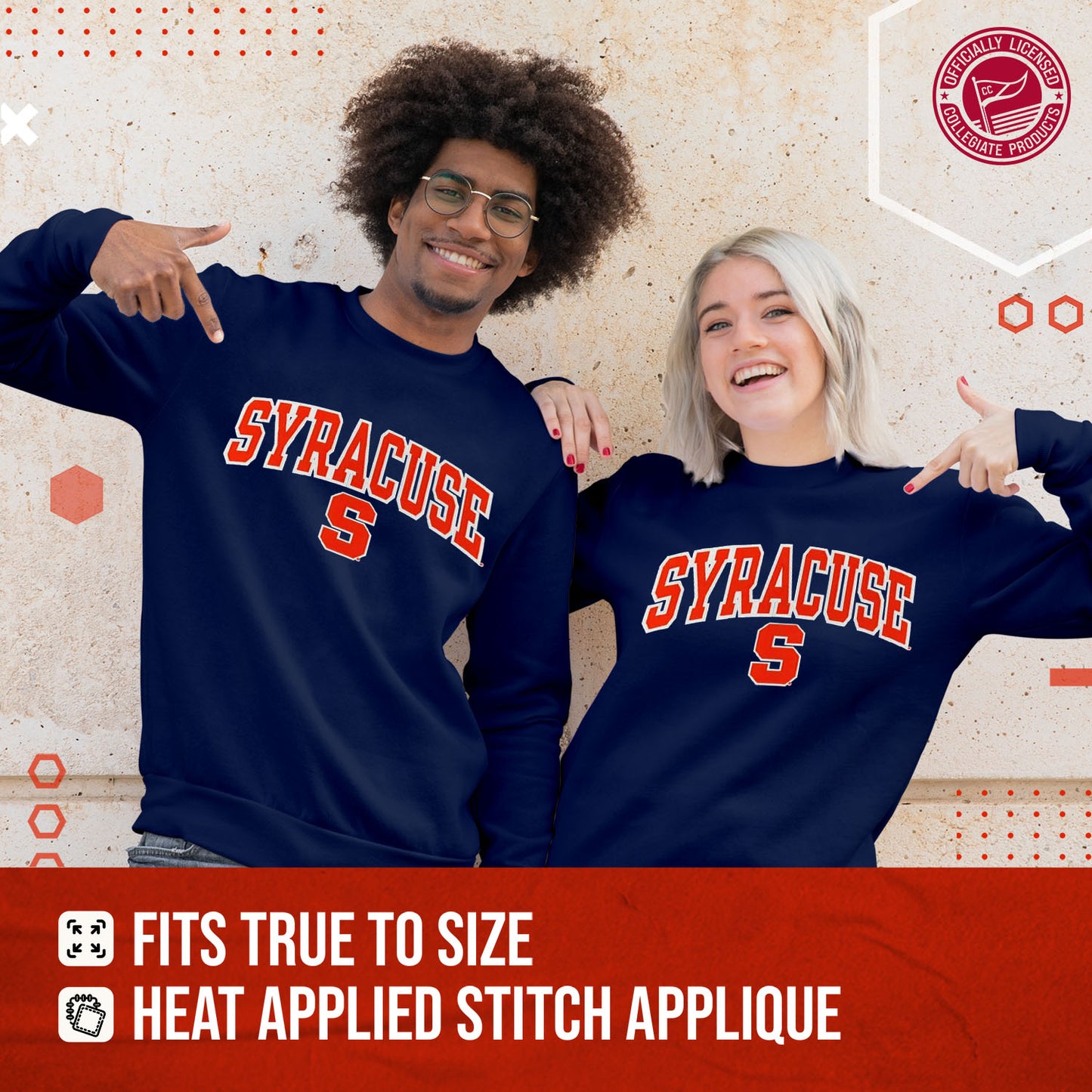 Syracuse Orange NCAA Adult Tackle Twill Crewneck Sweatshirt - Navy