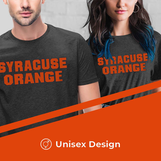 Syracuse Orange Campus Colors NCAA Adult Cotton Blend Charcoal Tagless T-Shirt - Charcoal