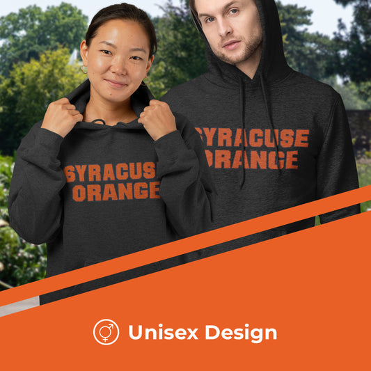 Syracuse Orange NCAA Adult Cotton Blend Charcoal Hooded Sweatshirt - Charcoal