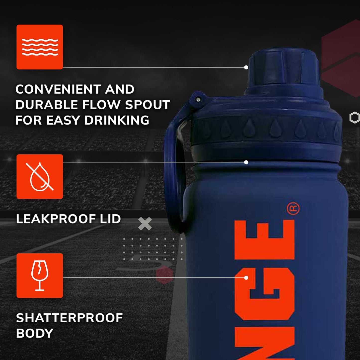 Syracuse Orange NCAA Stainless Steel Water Bottle - Navy