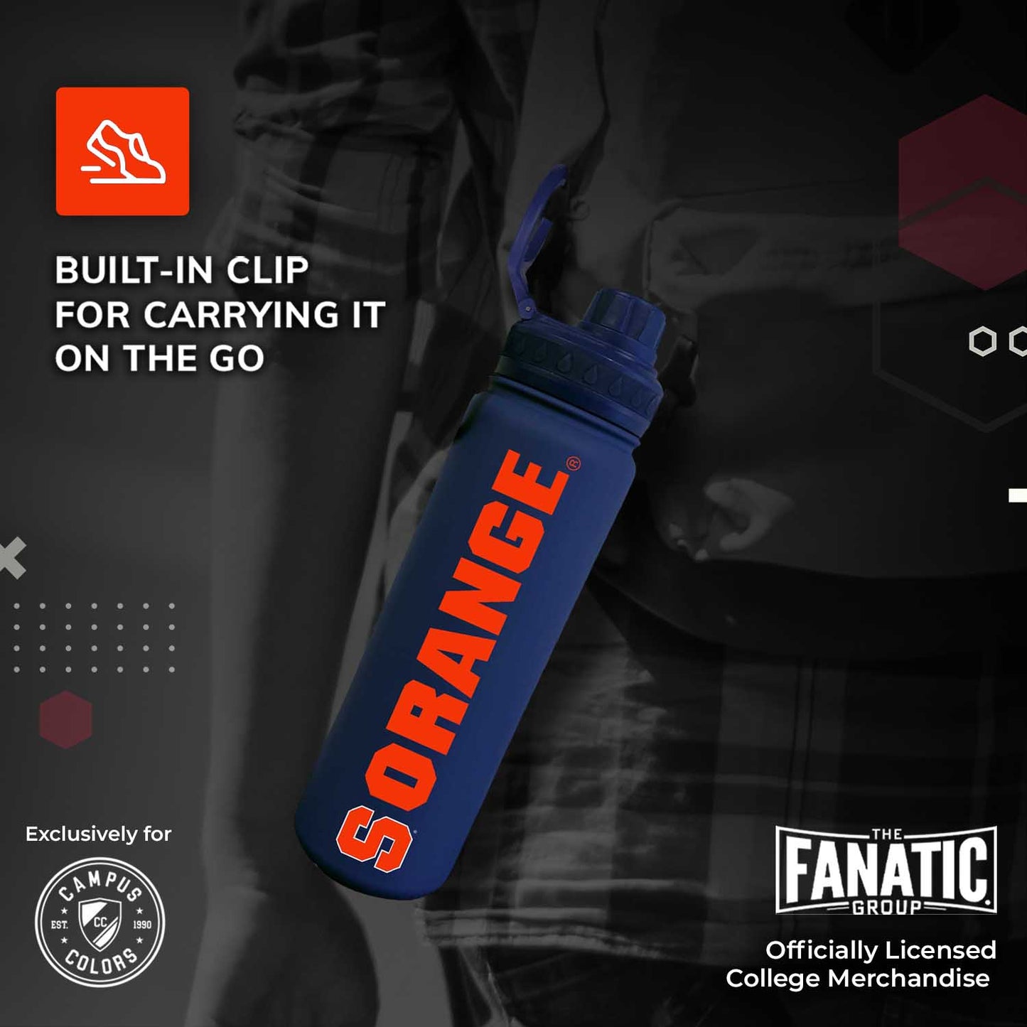 Syracuse Orange NCAA Stainless Steel Water Bottle - Navy