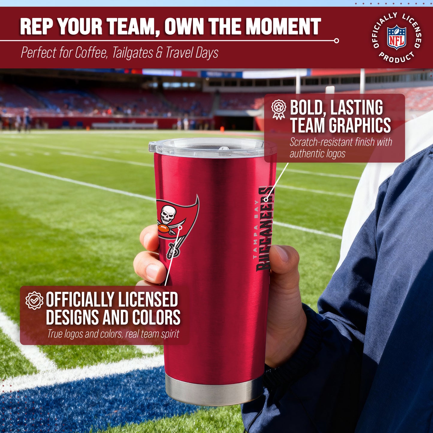 Tampa Bay Buccaneers NFL 20oz Gameday Stainless Steel Tumbler - Red