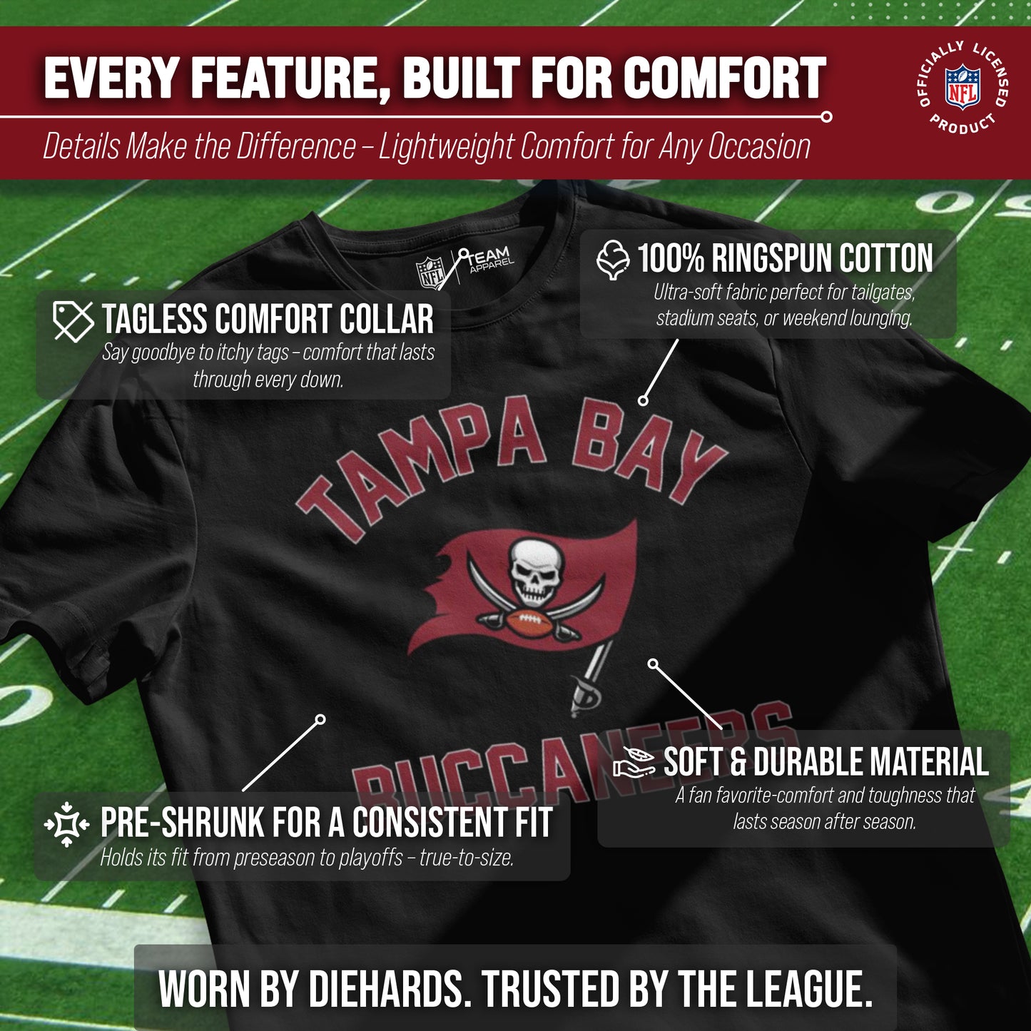 Tampa Bay Buccaneers NFL Adult Gameday T-Shirt - Black