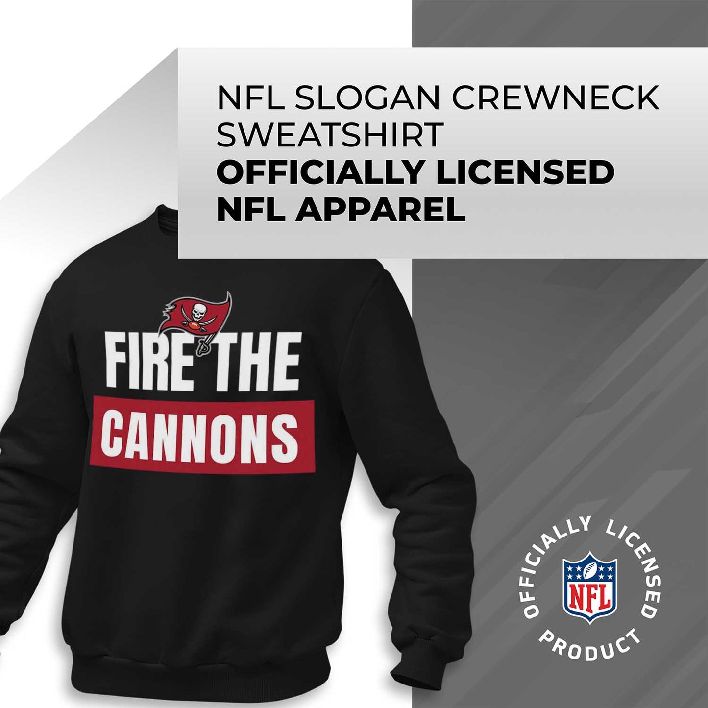 Tampa Bay Buccaneers NFL Adult Slogan Crewneck Sweatshirt - Black
