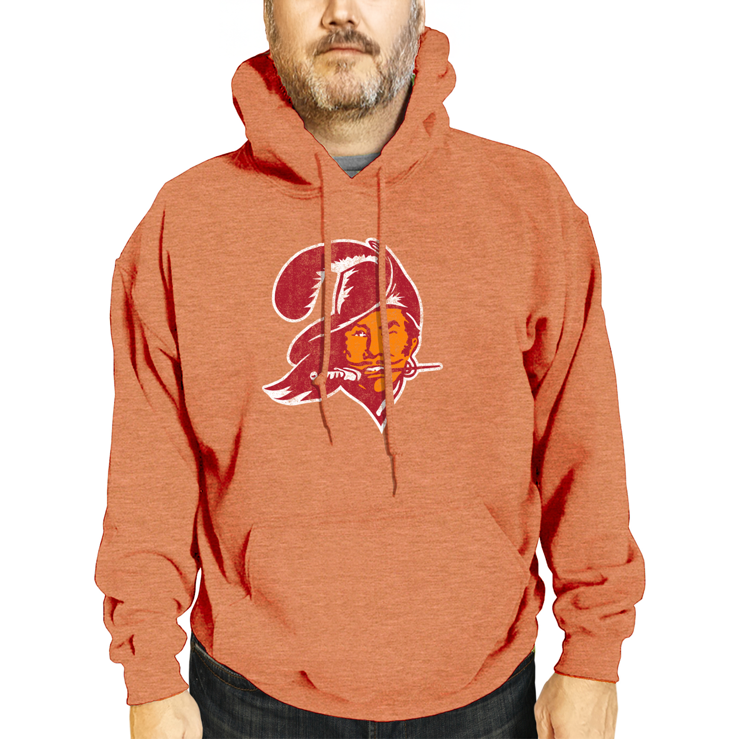Tampa Bay Buccaneers NFL Adult Unisex Modern Throwback Ultra Soft Fleece Hooded Sweatshirt - Orange