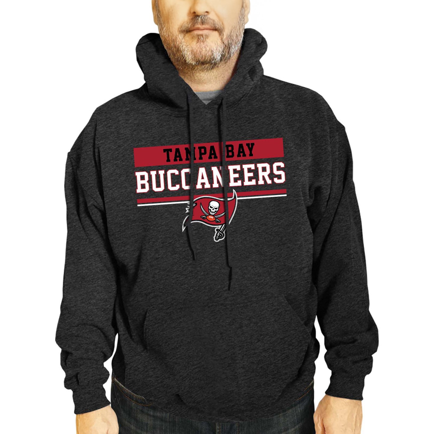 Tampa Bay Buccaneers NFL Adult Gameday Charcoal Hooded Sweatshirt - Charcoal