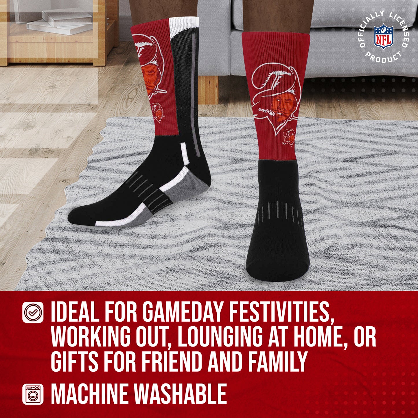 Tampa Bay Buccaneers NFL V Curve Socks - Team Color