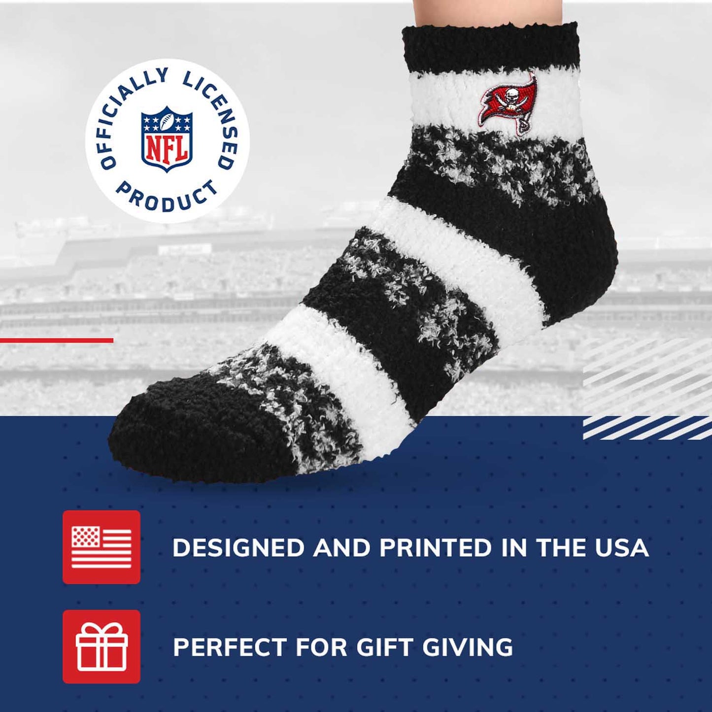 Tampa Bay Buccaneers NFL Cozy Soft Slipper Socks - Black