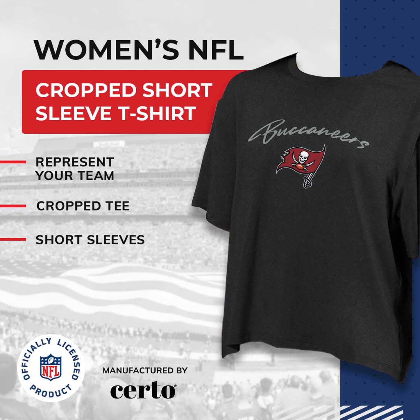 Tampa Bay Buccaneers NFL Women's Crop Top - Black