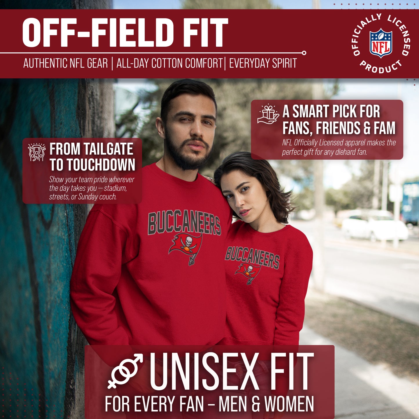 Tampa Bay Buccaneers NFL Home Team Crew - Cardinal