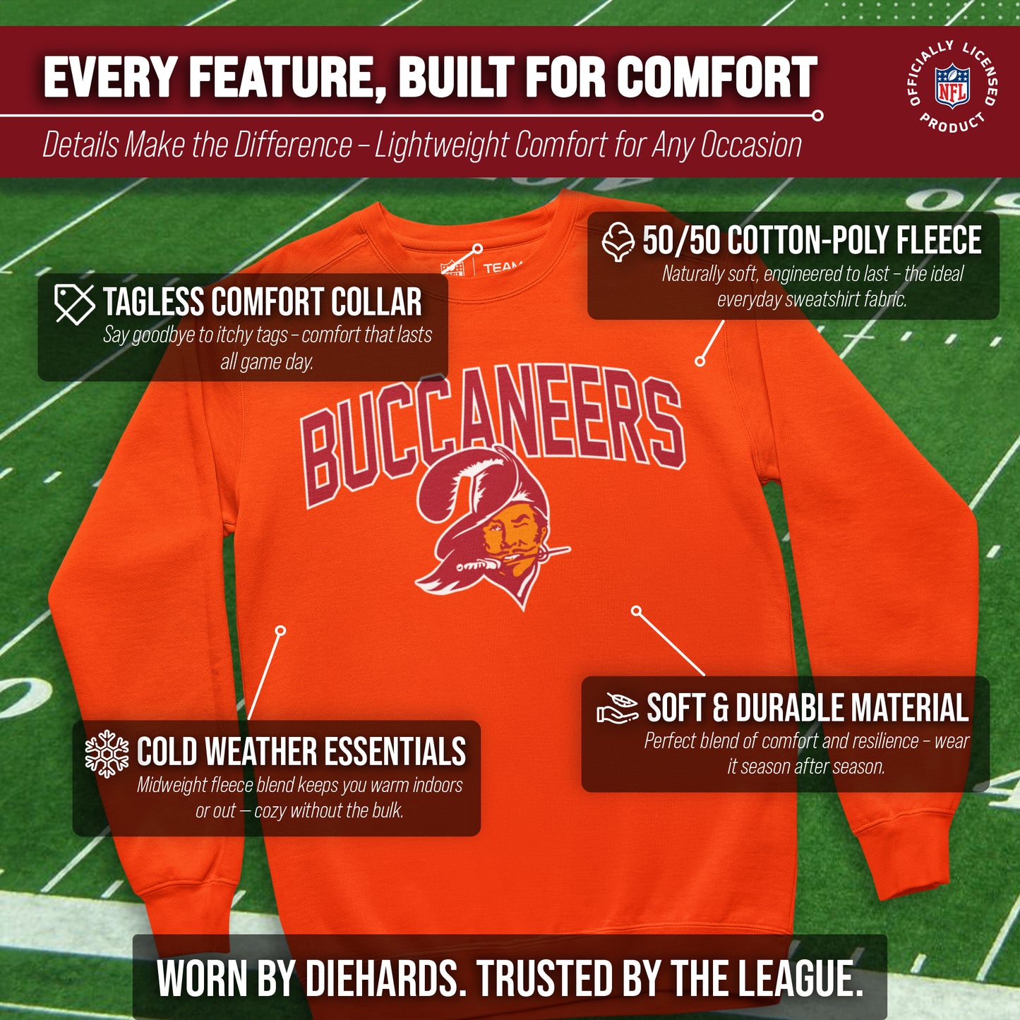 Tampa Bay Buccaneers NFL Home Team Crew - Orange