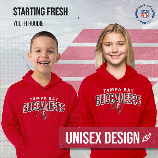 Tampa Bay Buccaneers NFL Youth Starting Fresh Hoodie- Pro Football Sweatshirt for Boys and Girls - Red