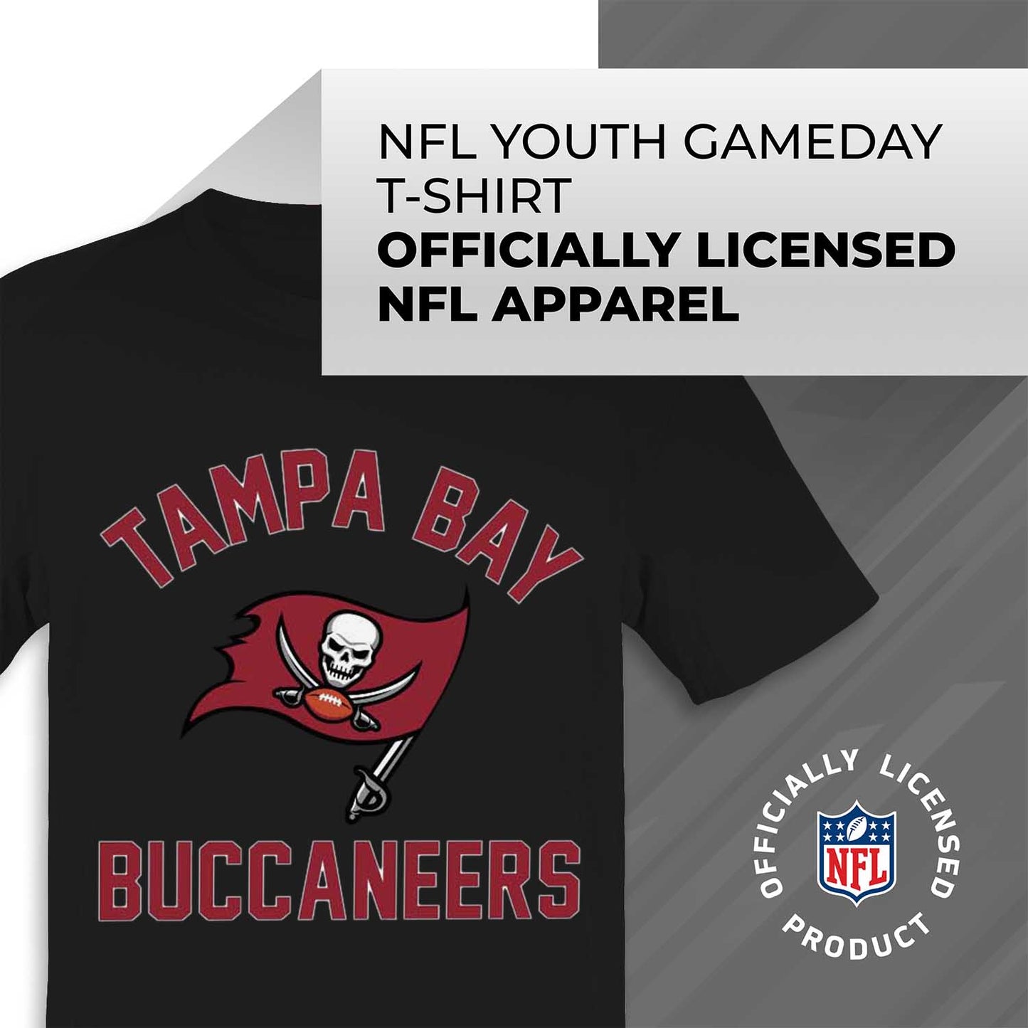Tampa Bay Buccaneers NFL Youth Gameday Football T-Shirt - Black