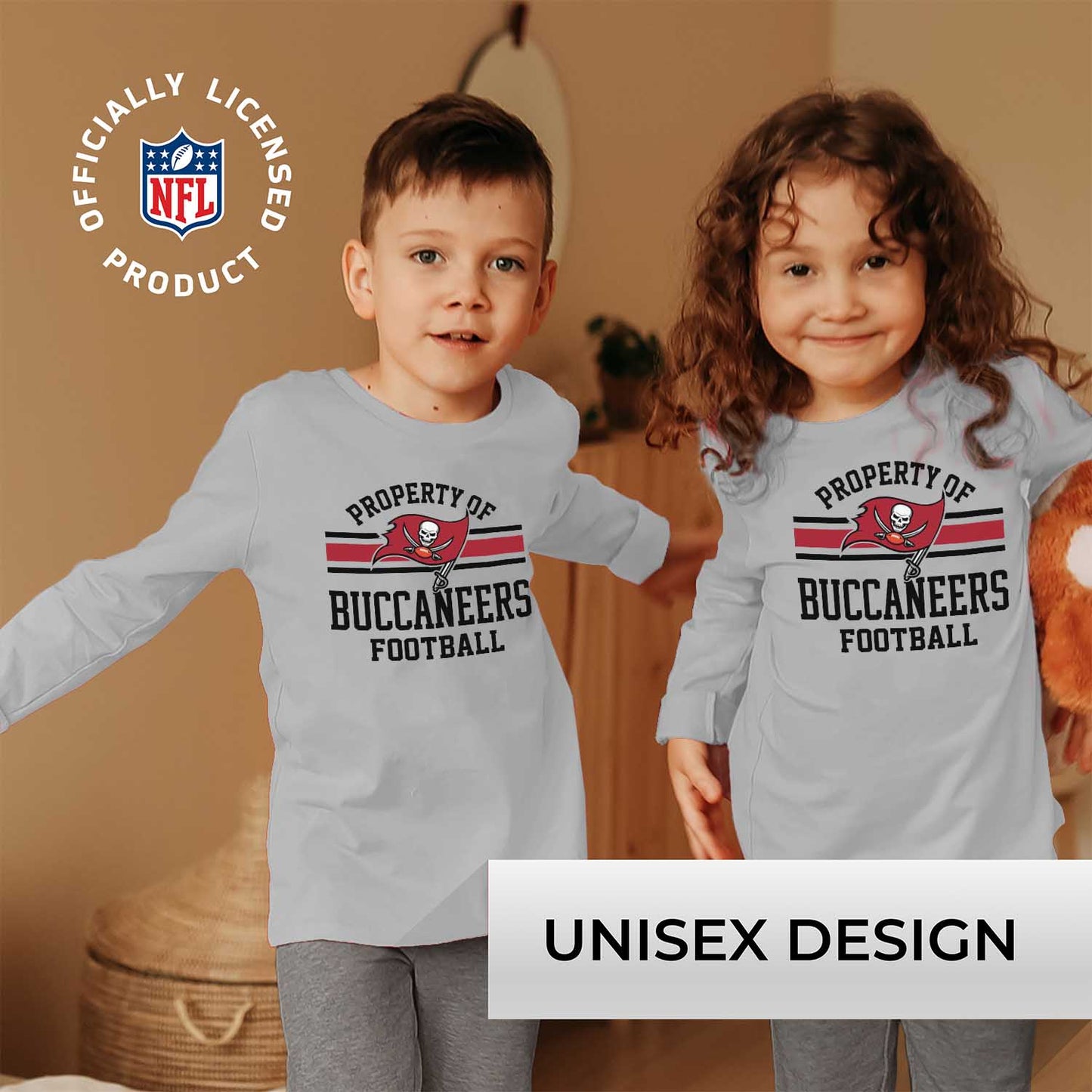 Tampa Bay Buccaneers NFL Youth Property Of Long Sleeve Lightweight T Shirt - Sport Gray