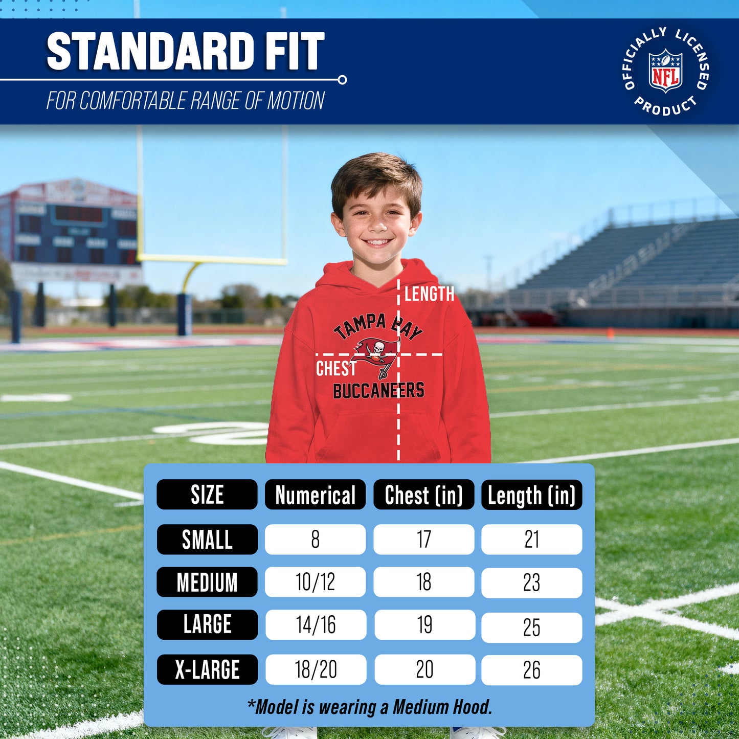 Tampa Bay Buccaneers NFL Youth Gameday Hooded Sweatshirt - Red