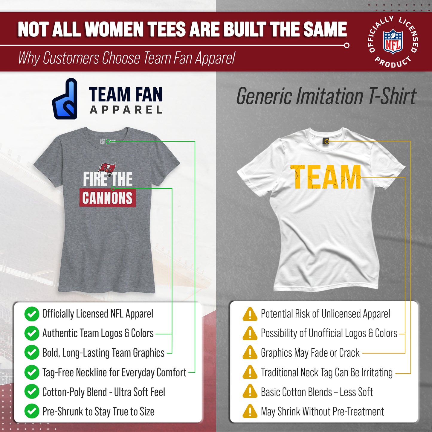 Tampa Bay Buccaneers NFL Womens Team Slogan Short Sleeve Tshirt - Sport Gray