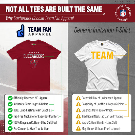 Tampa Bay Buccaneers Adult NFL Diagonal Fade Color Block T-Shirt - Cardinal