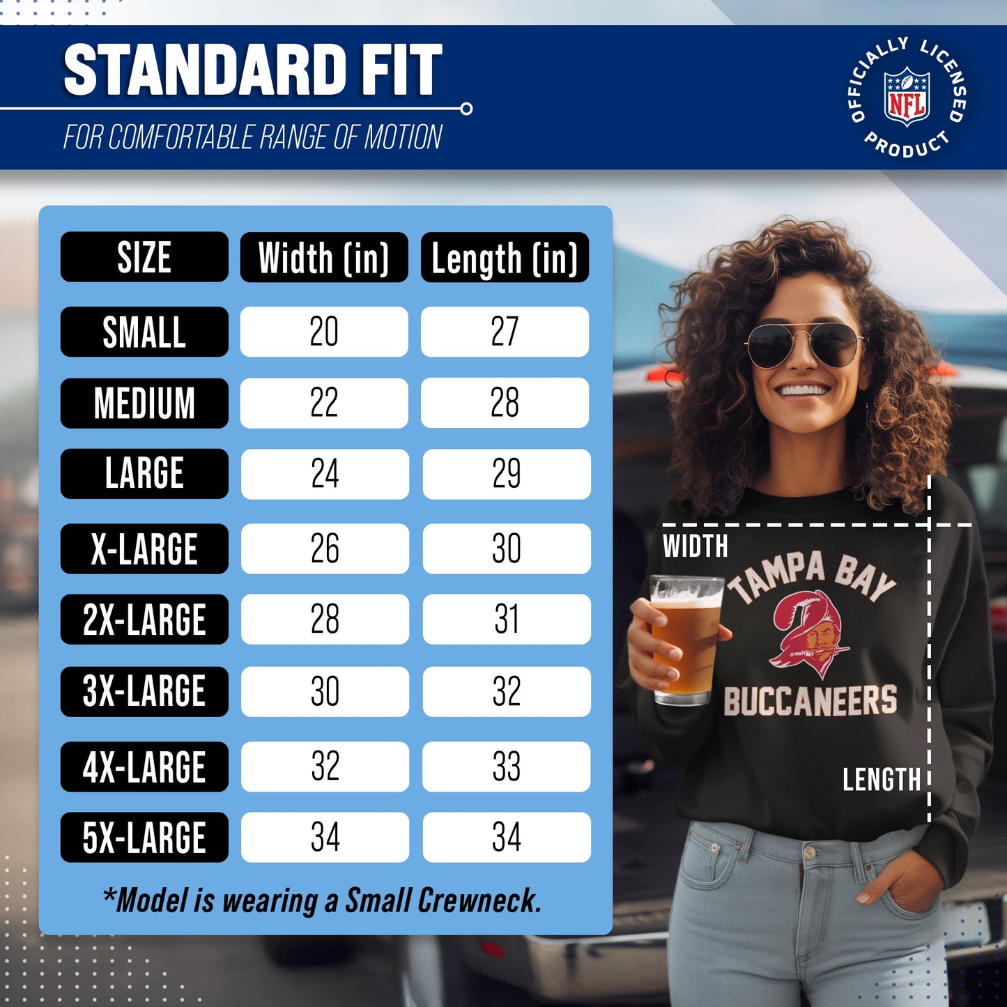 Tampa Bay Buccaneers NFL Adult Unisex Retro Gameday Ultra Soft Fleece Crewneck Sweatshirt - Black