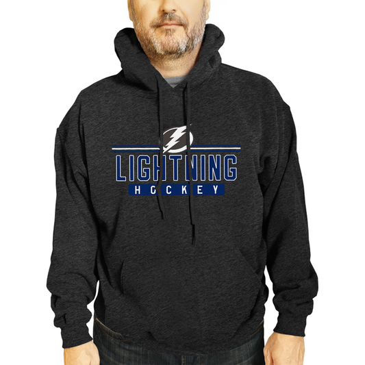Tampa Bay Lightning NHL Adult Heather Charcoal True Fan Hooded Sweatshirt Unisex - Charcoal