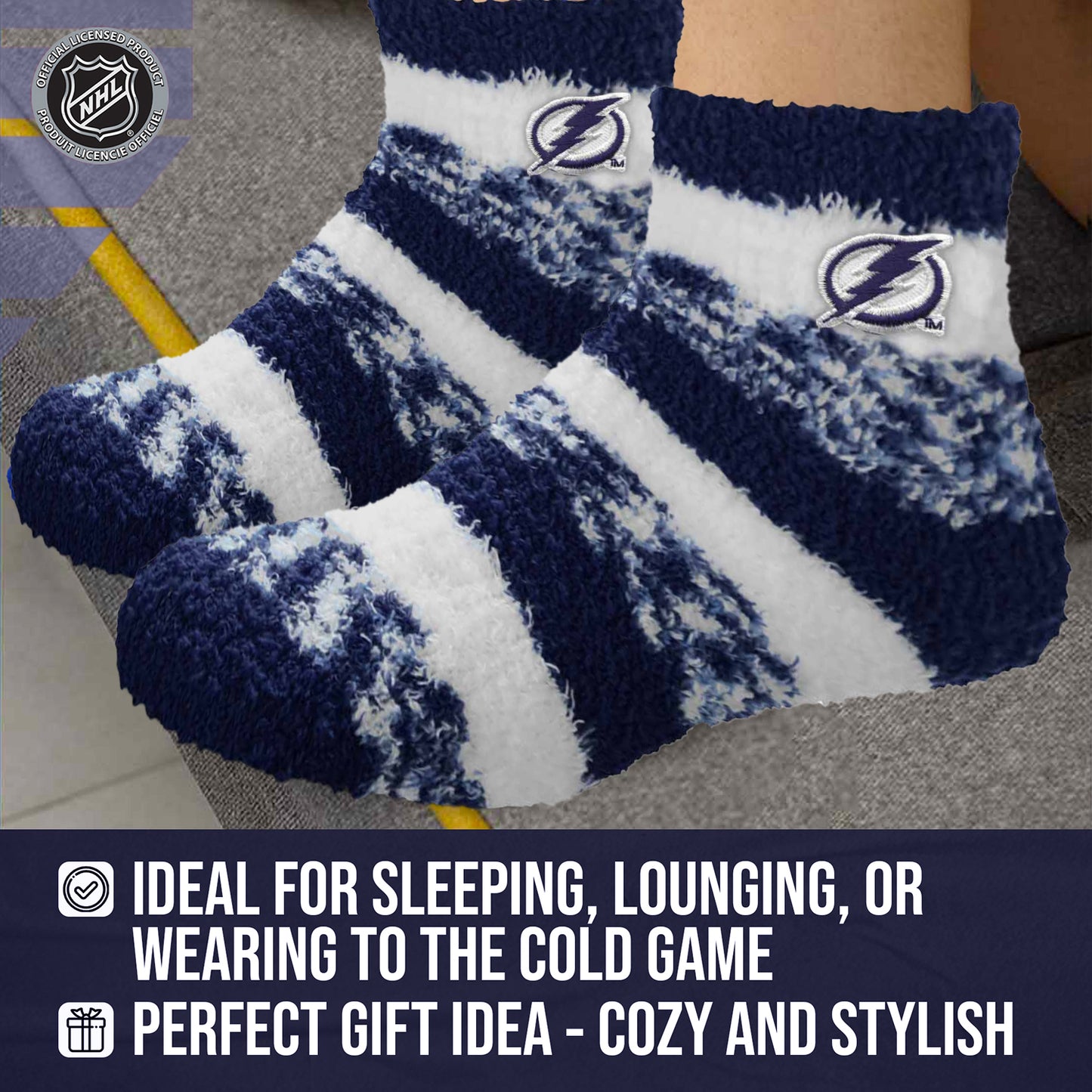 Tampa Bay Lightning NHL Unisex Cozy Sleep Socks - Navy