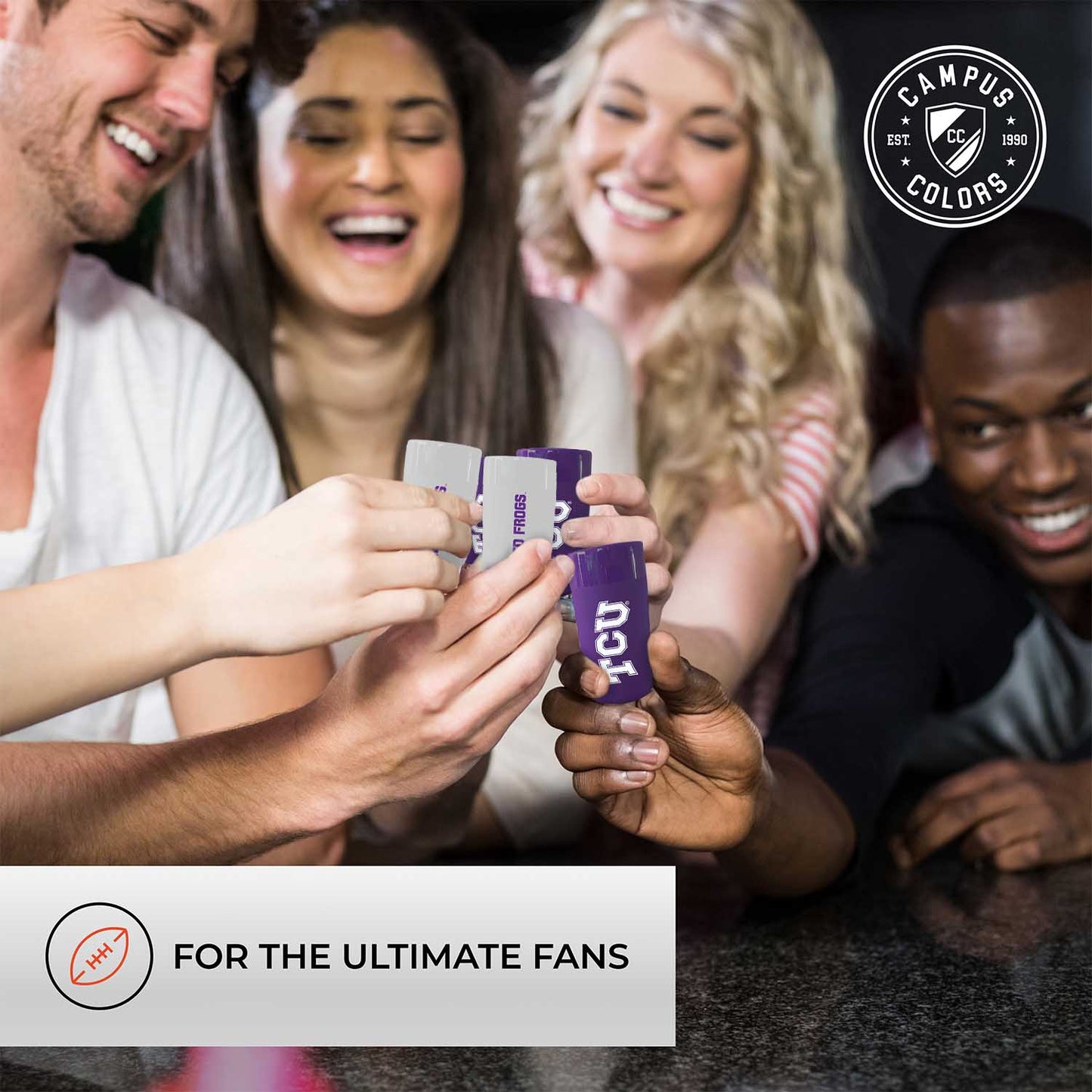 TCU Horned Frogs College and University 2-Pack Shot Glasses - Team Color
