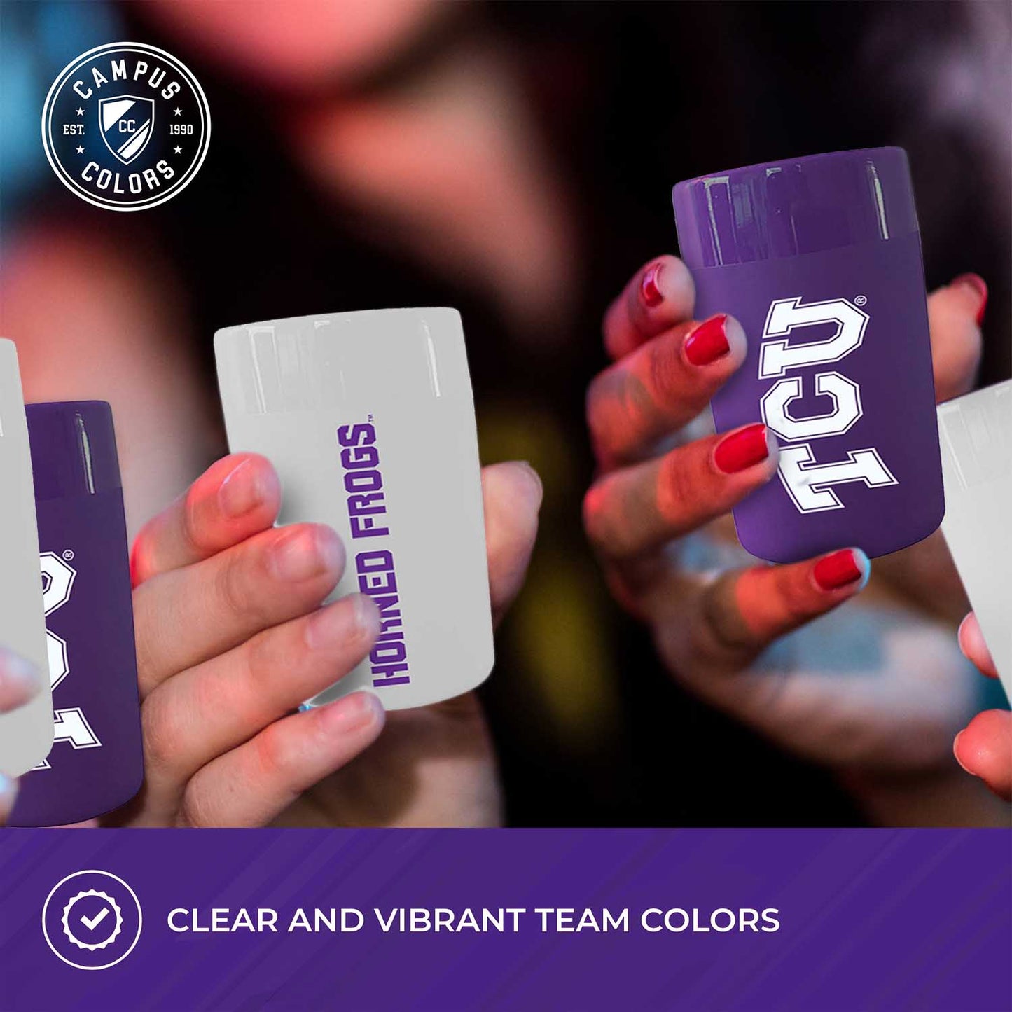 TCU Horned Frogs College and University 2-Pack Shot Glasses - Team Color