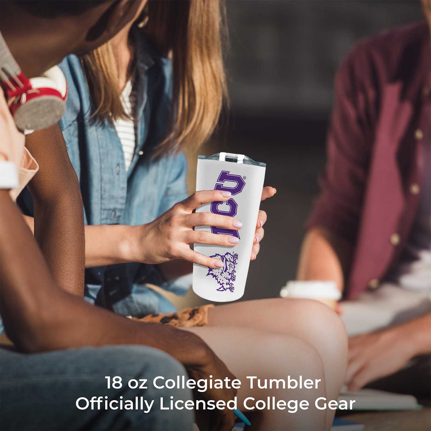 TCU Horned Frogs NCAA Stainless Steel Tumbler perfect for Gameday - White