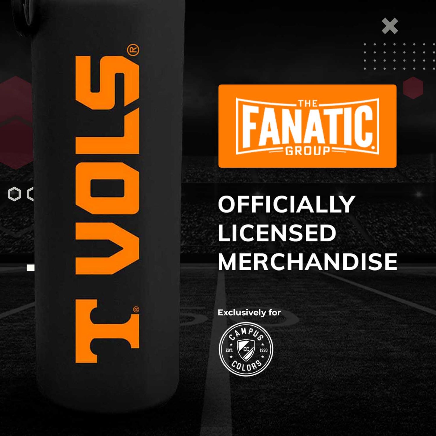 Tennessee Volunteers NCAA Stainless Steel Water Bottle - Black