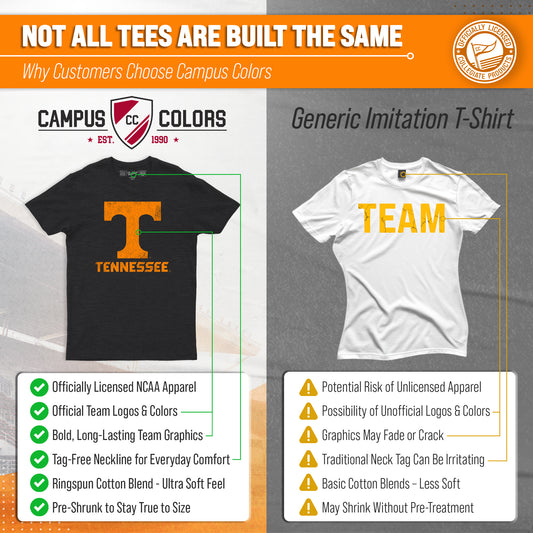 Tennessee Volunteers Adult MVP Heathered Cotton Blend T-Shirt - Black Heather