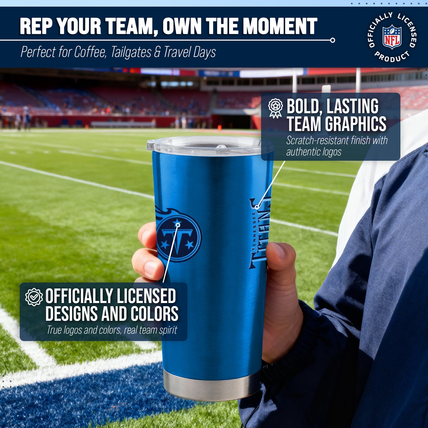 Tennessee Titans NFL 20oz Gameday Stainless Steel Tumbler - Blue