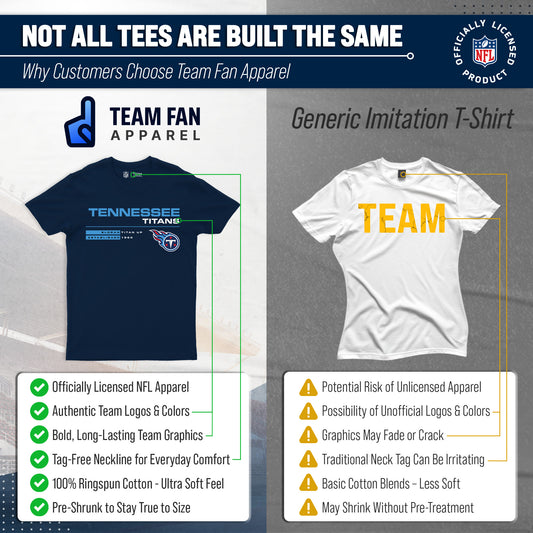 Tennessee Titans Adult NFL Speed Stat Sheet T-Shirt - Navy