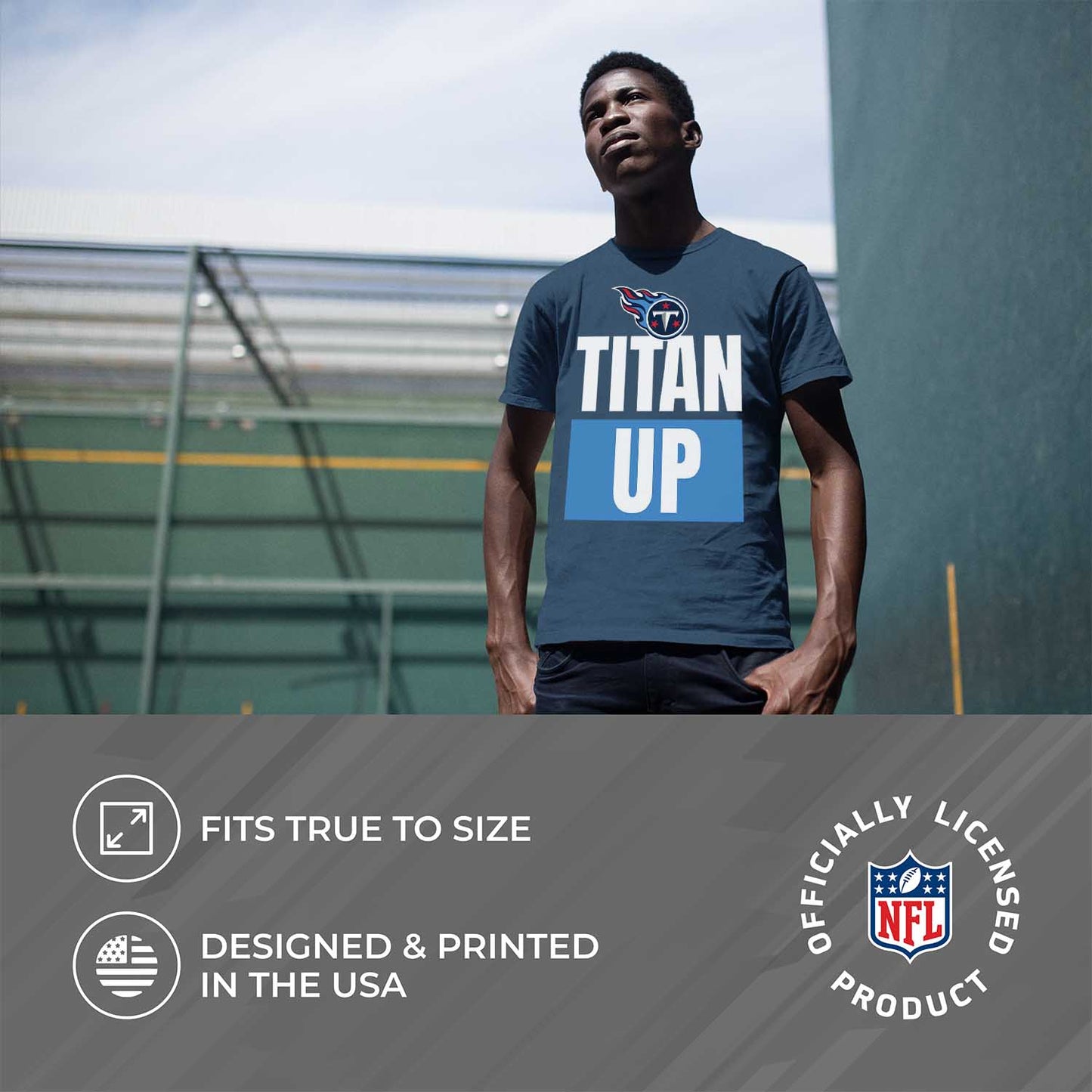 Tennessee Titans NFL Adult Team Slogan Unisex T-Shirt - Navy