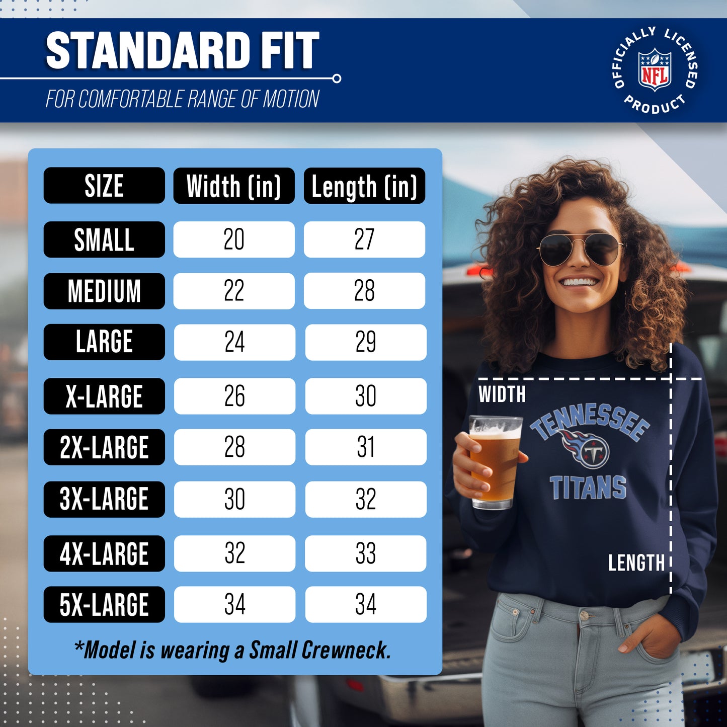 Tennessee Titans NFL Adult Gameday Football Crewneck Sweatshirt - Navy