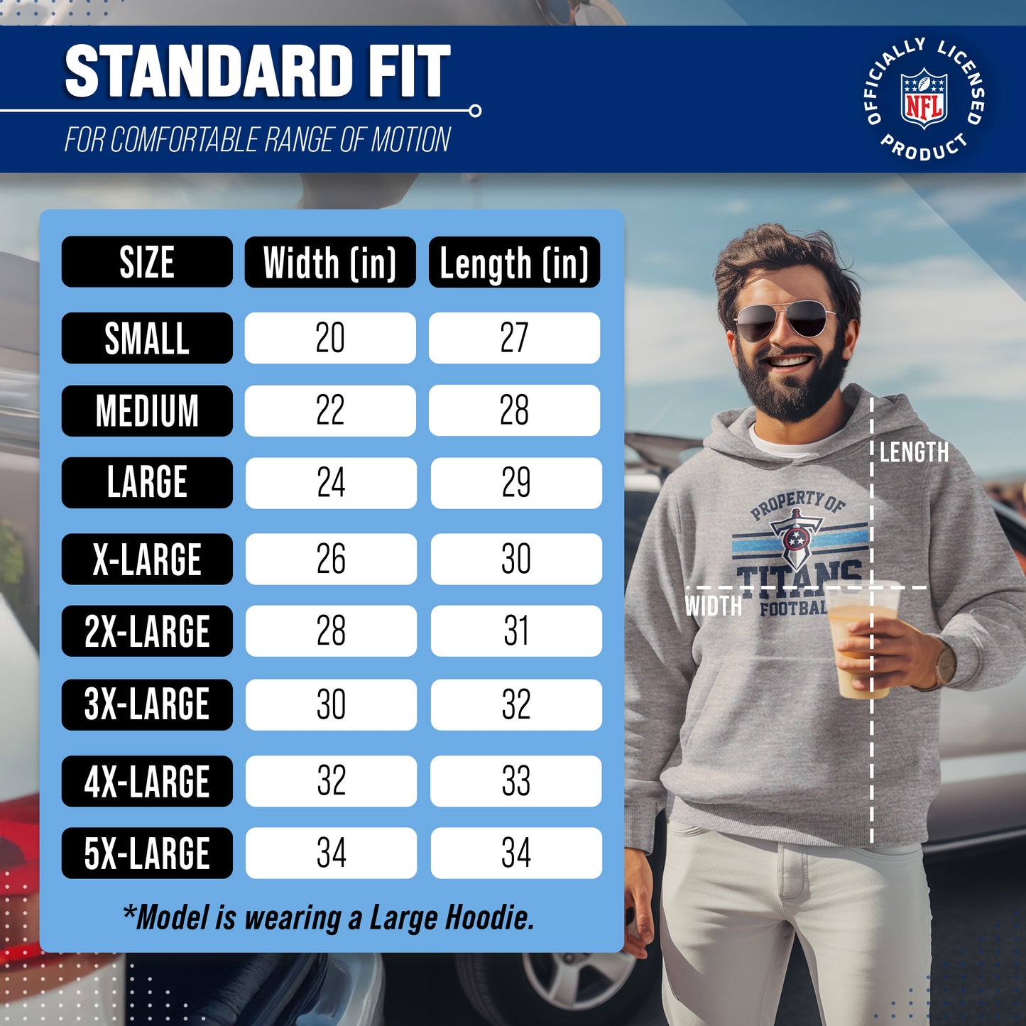 Tennessee Titans NFL Adult Property Of Hooded Sweatshirt - Sport Gray