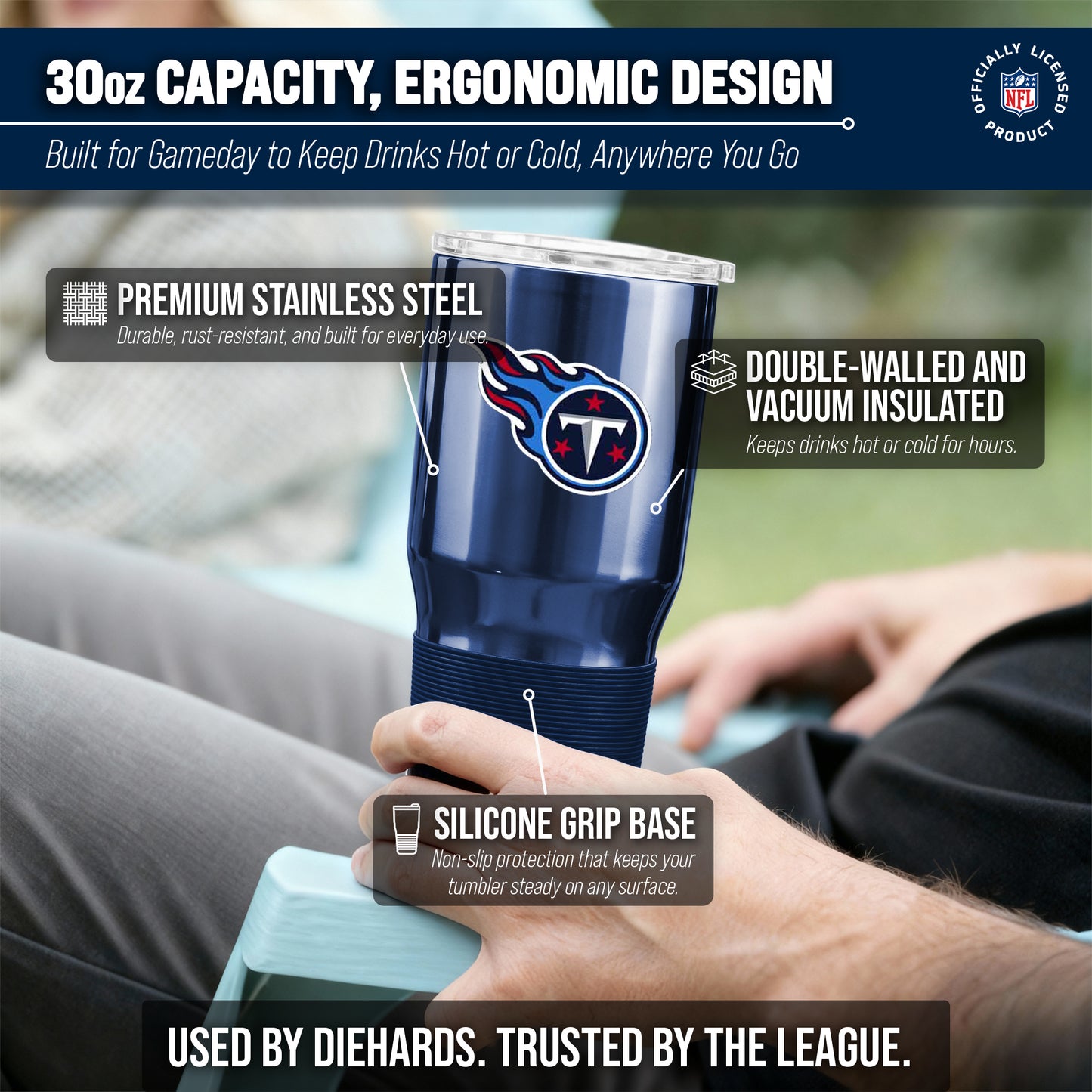 Tennessee Titans NFL 30oz Gameday Stainless Steel Tumbler - Navy