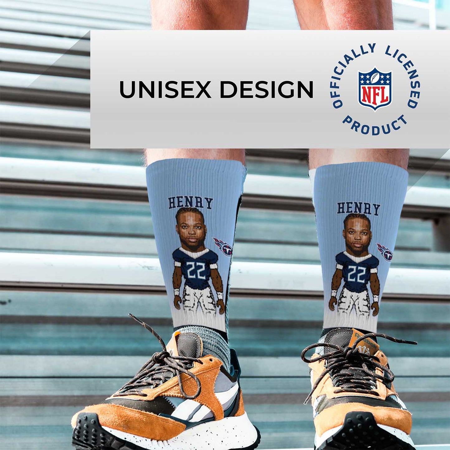 Tennessee Titans NFL Adult V Curve MVP Player Crew Socks - Light Blue #22