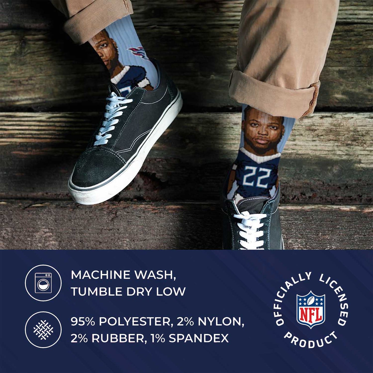 Tennessee Titans NFL Adult V Curve MVP Player Crew Socks - Light Blue #22