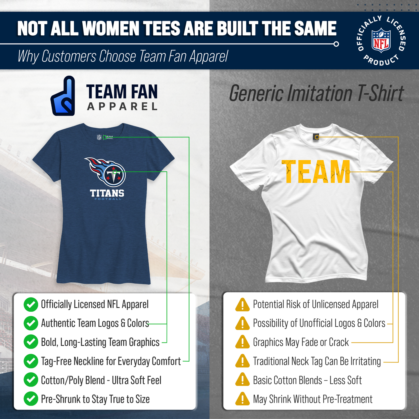 Tennessee Titans Women's NFL Ultimate Fan Logo Short Sleeve T-Shirt - Navy