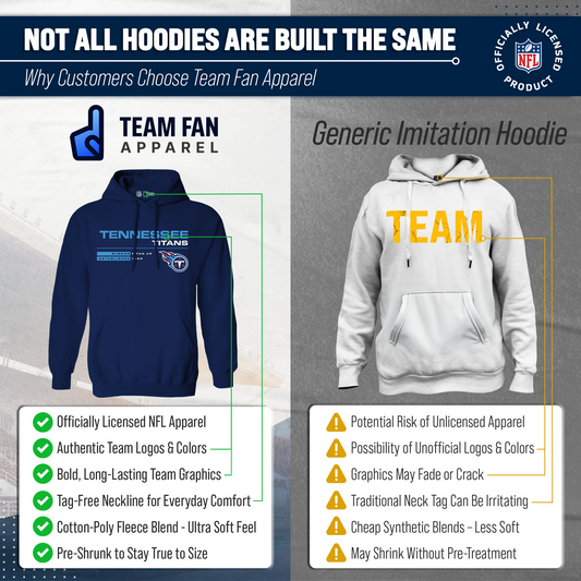 Tennessee Titans Adult NFL Speed Stat Sheet Fleece Hooded Sweatshirt - Navy