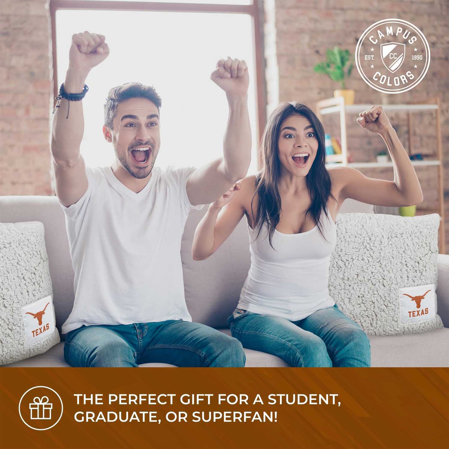 Texas Longhorns Two Tone Sherpa Throw Pillow - Team Color
