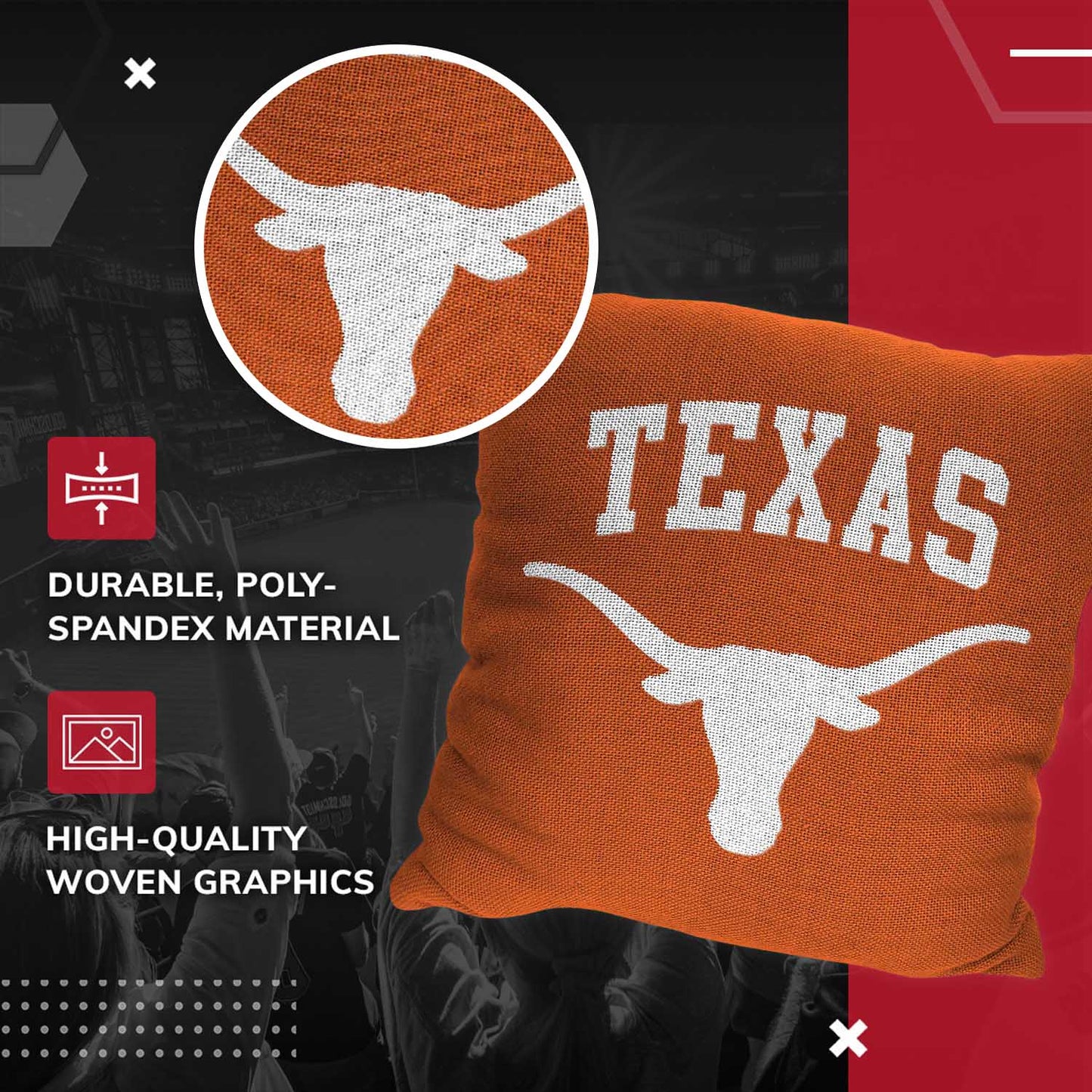 Texas Longhorns NCAA Decorative Pillow - Texas Orange