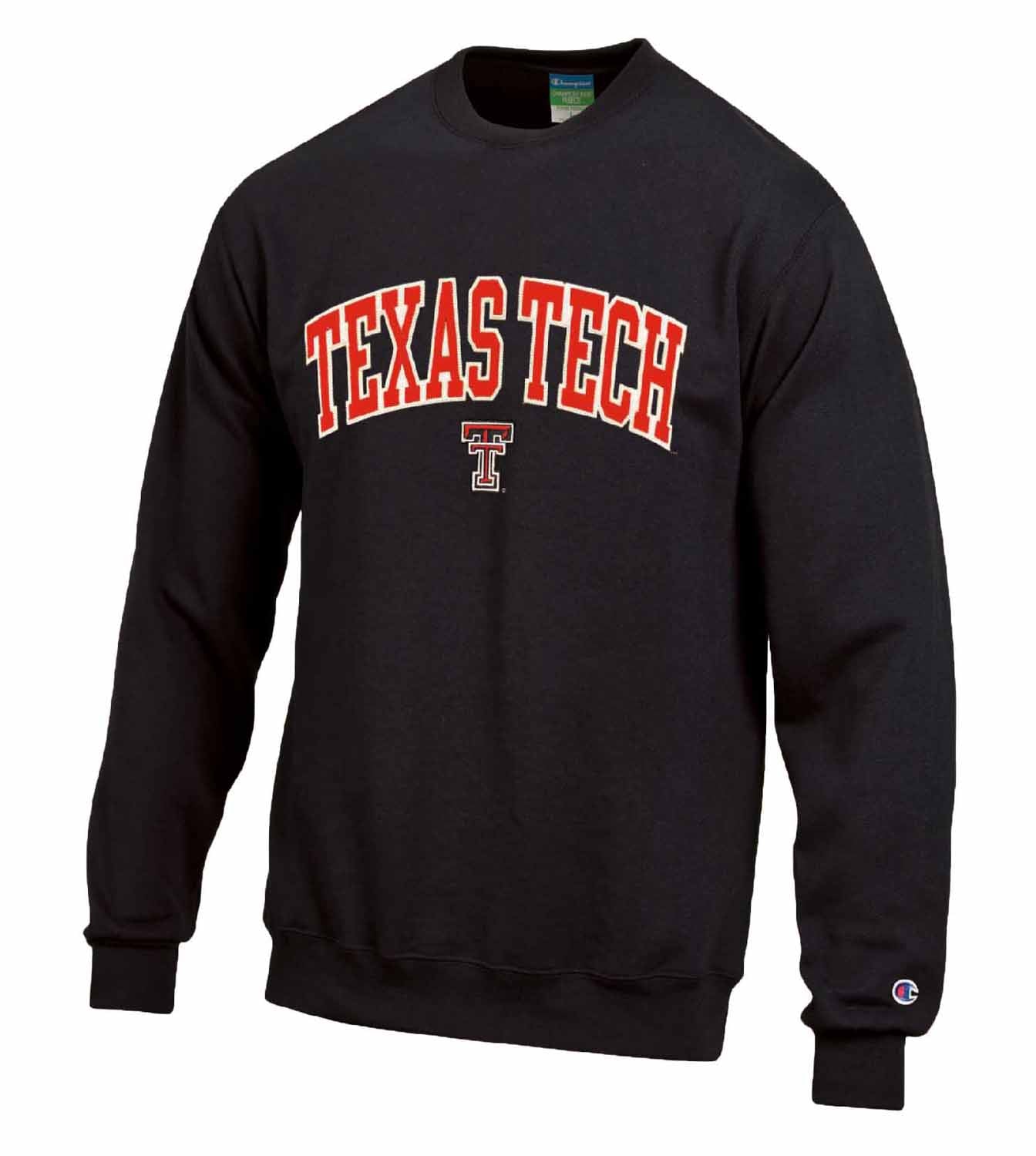 Texas Tech Red Raiders Adult Tackle Twill Crewneck - Black