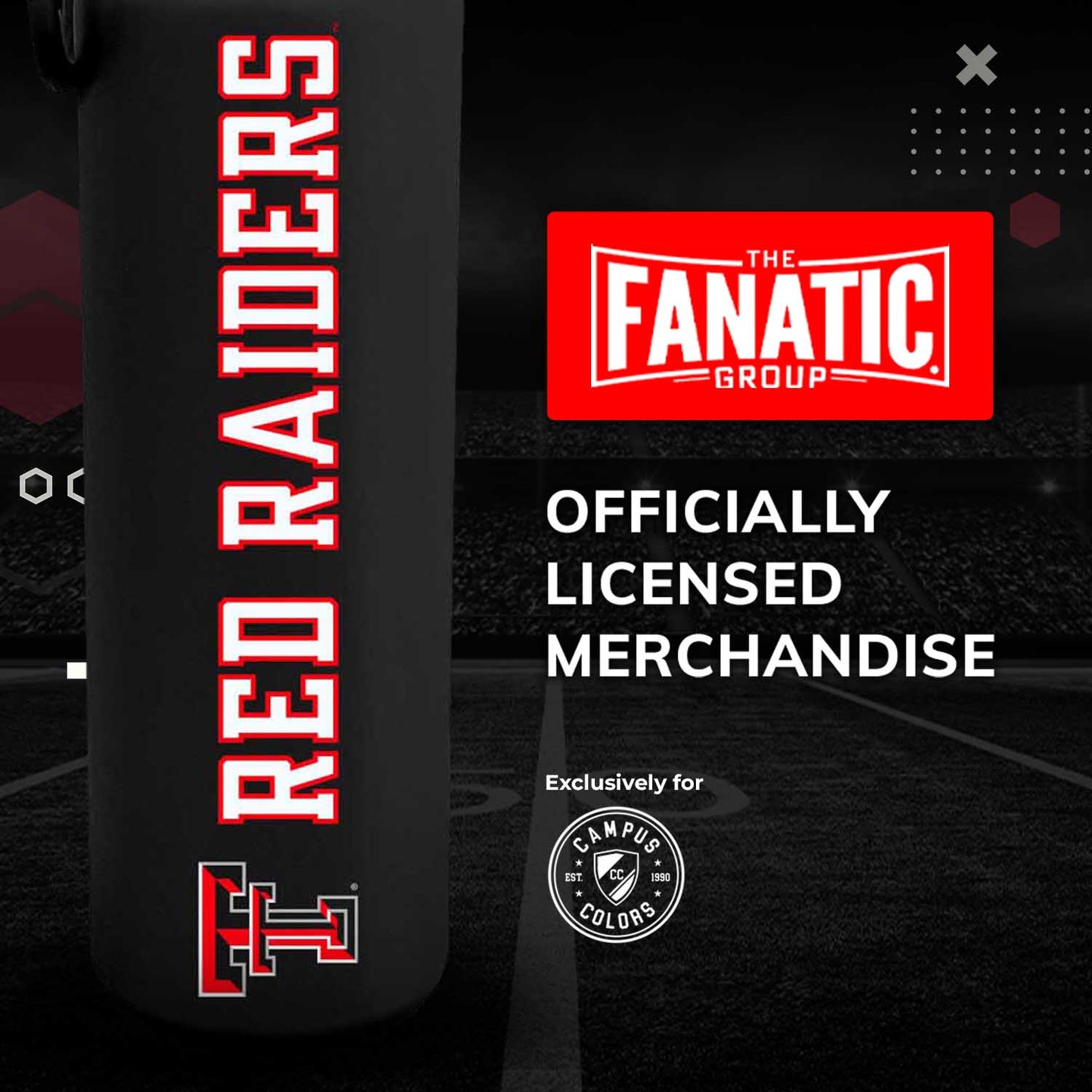 Texas Tech Red Raiders NCAA Stainless Steel Water Bottle - Black